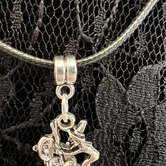 Witch and Cauldron Paranormal Pendant Necklace with Bat Charm - Picture 5 of 13